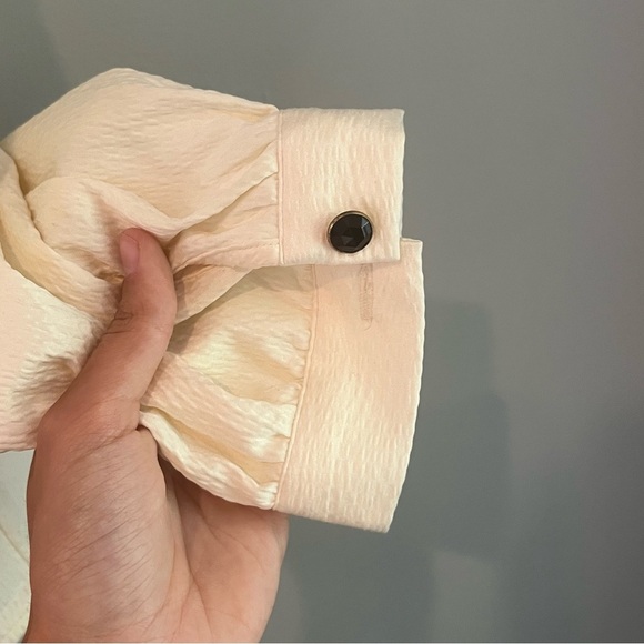 Women’s charter club cream textured button up long sleeve blouse size large 14 - Picture 3 of 6